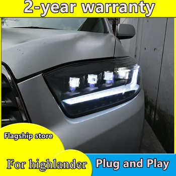 

Car Styling-for-Toyota Highlander Headlights 2009-2011 Highlander LED Headlight DRL Lens Double Beam H7 HID Xenon bi xenon lens