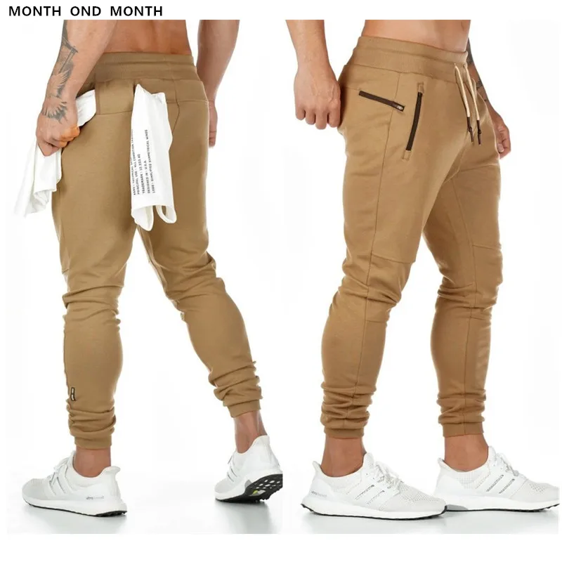 

Running Pants Men Jogger Sweatpants Casual Gyms Fitness Workout Sportswear Fashion Trousers Male Cotton Trackpants Pencil Pants