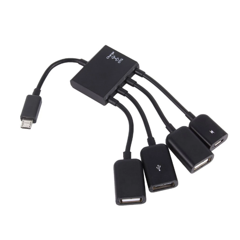 4 Port OTG 3/4 Port Micro USB Power Charging Hub Cable Spliter Connector Adapter For Smartphone Computer Tablet PC Data Wire USB Hubs 