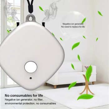 

USB Portable Wearable Air Purifier New Mini Air Necklace Negative Ion Air Freshener No Radiation Low Noise for Adults Kids