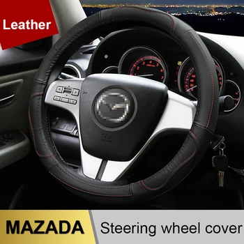

Genuine Leather Car Steering Wheel Cover Non-slip for All Mazda 3 2004-2013 2009 2014 2015 Mazda Axela Auto Accessories
