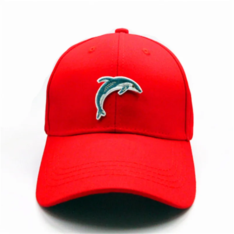 Dolphin Animal Embroidery Cotton Baseball Cap Hip-hop Cap Adjustable Snapback Hats for Men and Women 204 5