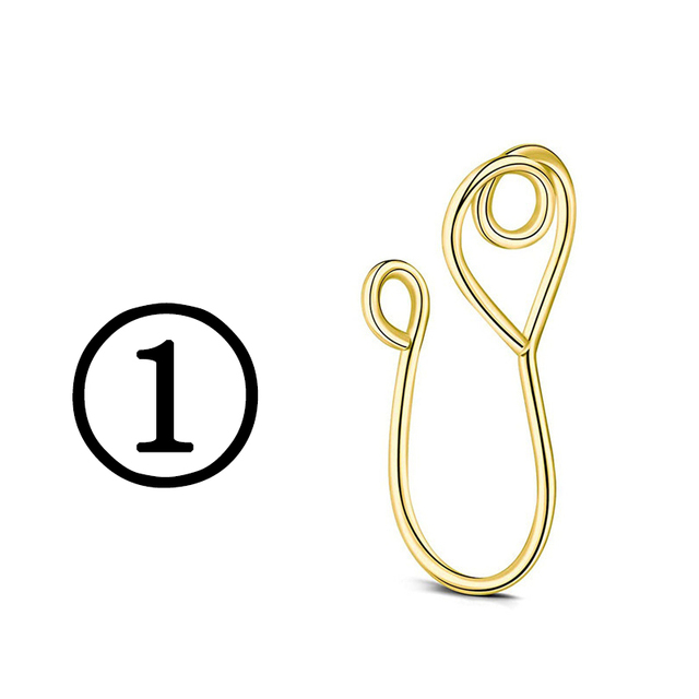 Fake Piercing Clip Nose Ring Cuff Body Jewelry for Women 2021 New Trend Red Blue Evil Eye Spiral Fake Nose Rings Ear Clip