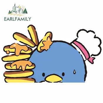 

EARLFAMILY 13cm x 7.6cm For Peeker Tuxedo Sam Penguin Refrigerator Car Stickers DIY Decal Bumper Creative Car Assessoires Decor