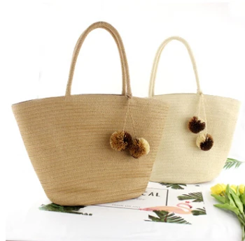 

Vintage Straw Round Beach For Women Ladies Summer Woven Bag Ladies Vintage Retro Straw Drawstring Women Fashion Bags