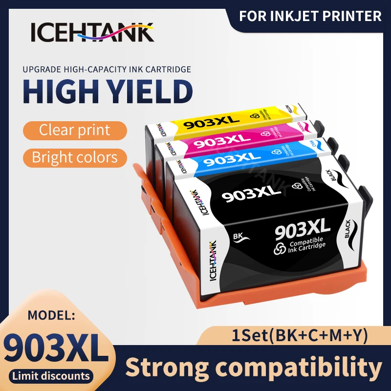 Icehtank 903Xl Per Hp 903Xl 903Xl Per Hp 903Xl Cartuccia D'Inchiostro Compatibile Per Stampante Hp Officejet Pro 6950 6960 6970 6975
