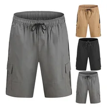 

2021 new summer shorts men's pants straight solid color overalls men's youth casual five-point pants Overalls running shorts