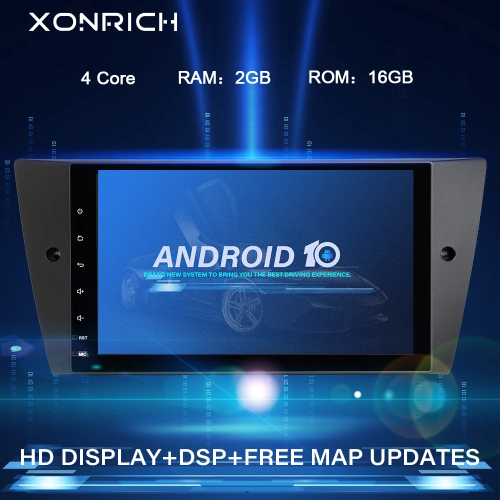 Автомобильный мультимедийный DVD плеер Xonrich 1 Din Android 10 для BMW E90/E91/E92/E93 3 серии gps