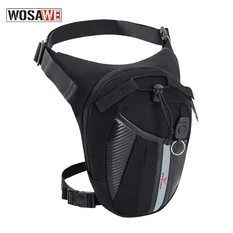 Oxford cloth Motorcycle Leg Bag Waist Bag Nylon Waist Package Large capacity wear Waterproof - Цвет: Черный