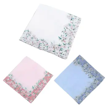 

Women Cotton Square Handkerchiefs Cherry Blossom Floral Candy Color Hanky Towel