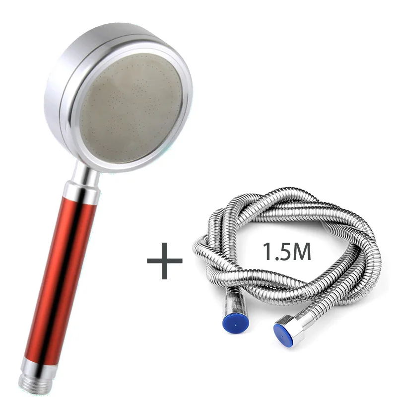 2pcs set 1.5m pipe Космический алюминиевый герметичный водосберегающий экологически чистый моющийся душевой опрыскиватель ручная душевая головка 4 цвета на выбор - Цвет: 2pcs set 1.5m pipe