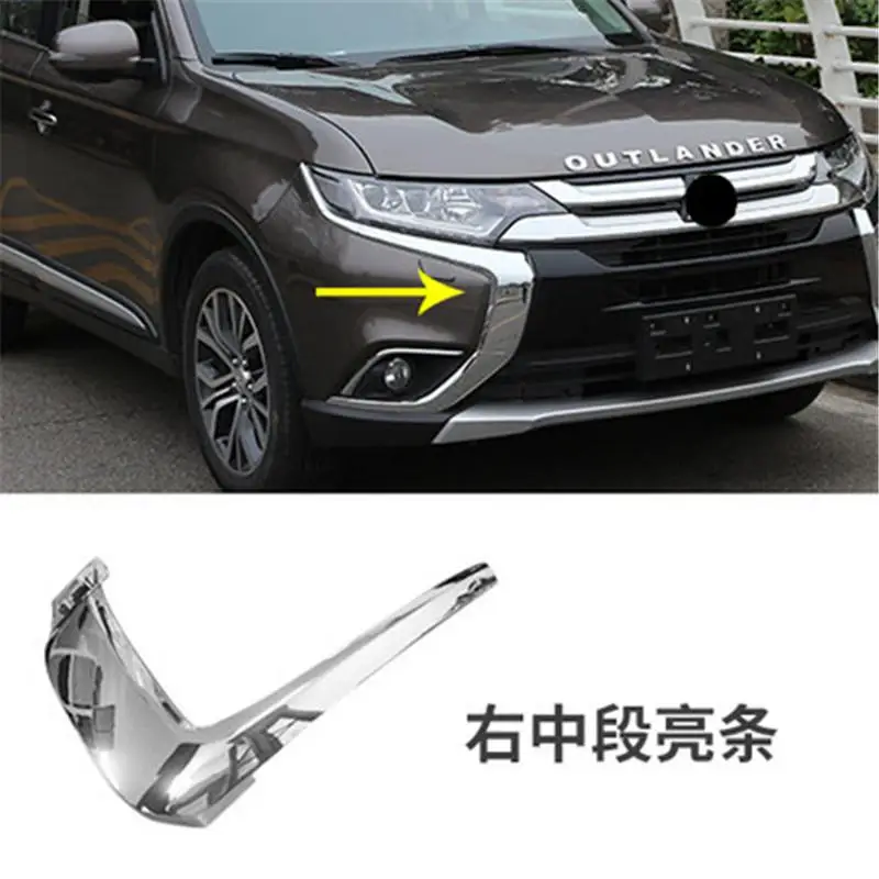 Car accessories fit for Mitsubishi Outlander Car Styling ABS Chrome Original car front bumper bar trim - Цвет: 1PCS1