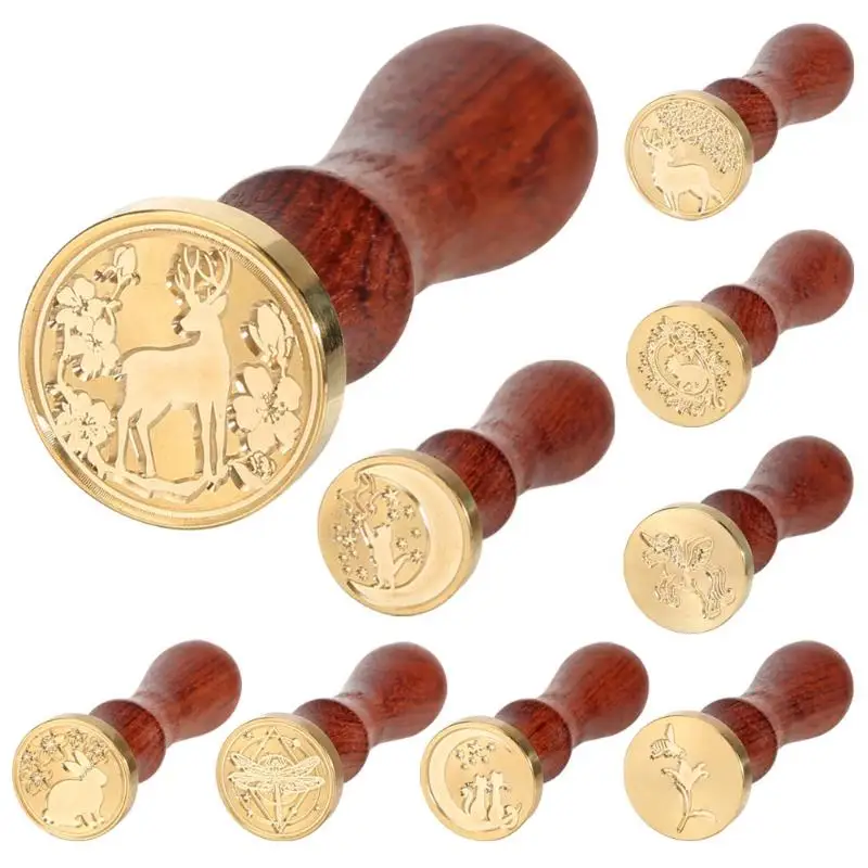 

DIY Cute Animal Wax Seal Stamp for Fire Painting Stamp Kits Replace Copper head Hobby Tools Sets Hand Account Envelopes