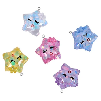 

Cute Resin Star Glitter Charms Pendants Necklace Keychain DIY Making Accessories