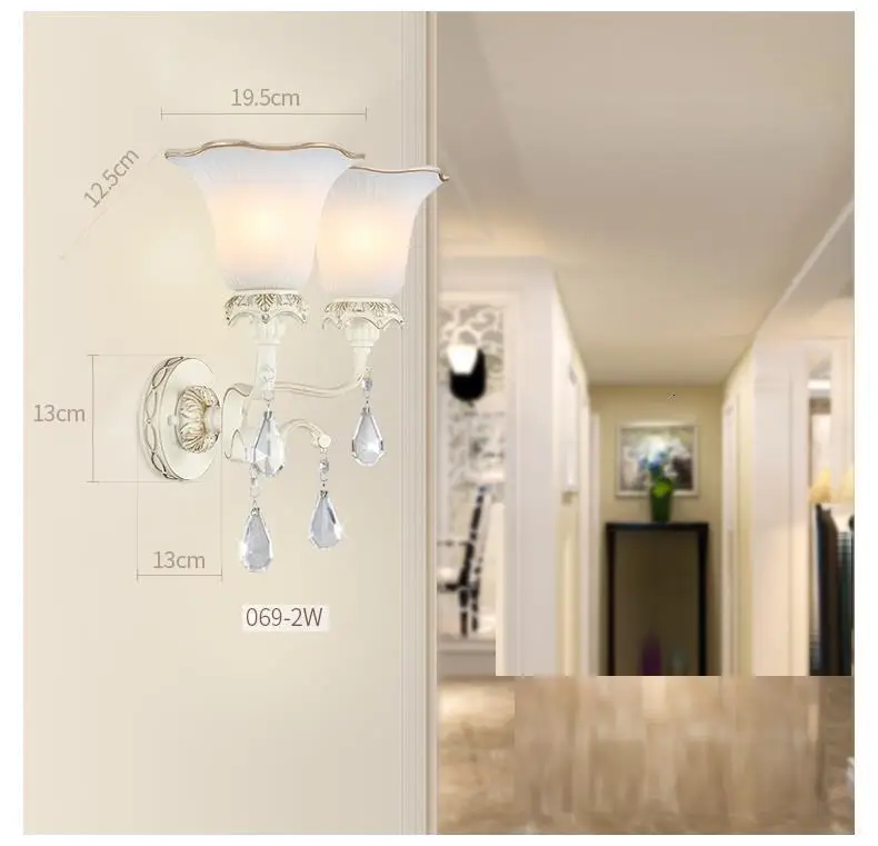Внутреннее освещение Lampen Современная аппликация Murale Aplique Luz Lampara De Pared интерьерный Хрустальный потолочный светильник настенный светильник для спальни