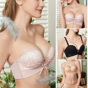 

Women Bra Drawstrings Push Up Bra Soft Breathable Adjustable Underwear Bra A66