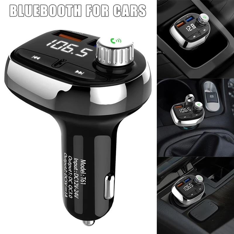 Автомобильное зарядное устройство Bluetooth MP3 плеер FM Музыкальный Радио беспроводной Hands-free Dual USB Новое поступление
