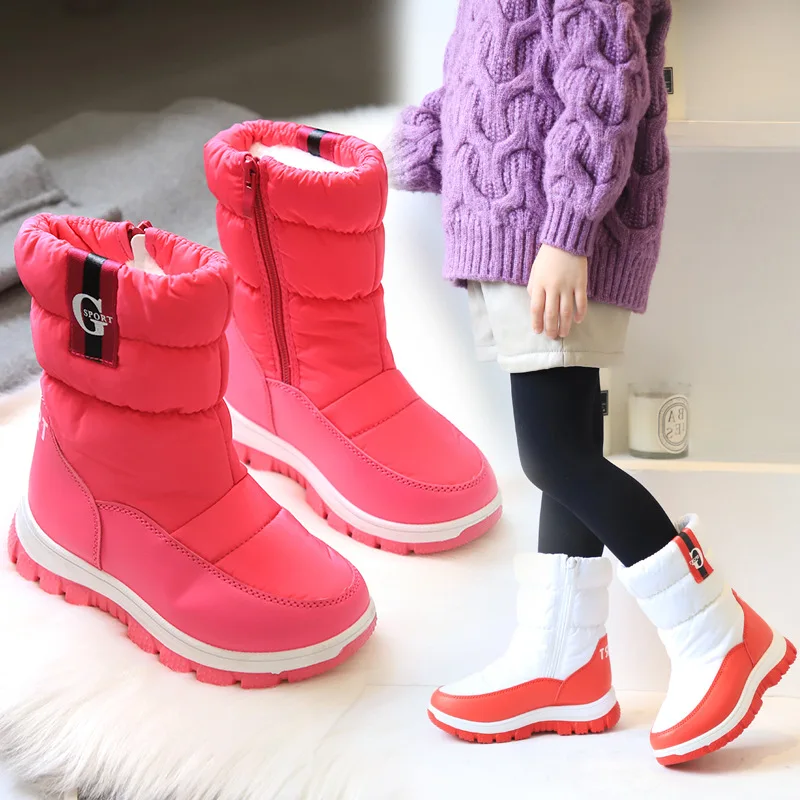

Winter Girls' Boots 2019 New Style GIRL'S Big Virgin Snow Boots Students-Style Soft-Sole Warm Princess Boots