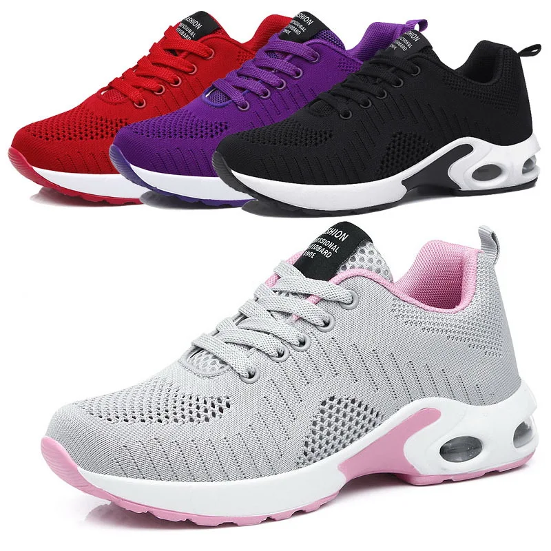 2021 amortiguación rojo mujeres zapatillas de deporte Mujer Zapatos casuales 2020 deporte profesional Mujer transpirable Mujer caminando zapatillas púrpura