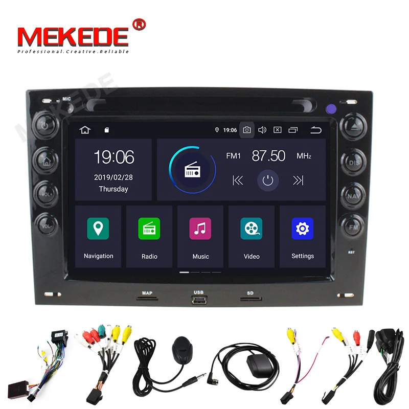 Cheap HD 4+64G PX5 Android 9.0 Car Multimedia Player 2 din car radio for renault megane 2003-2010 with navigation car stereo head unit 4