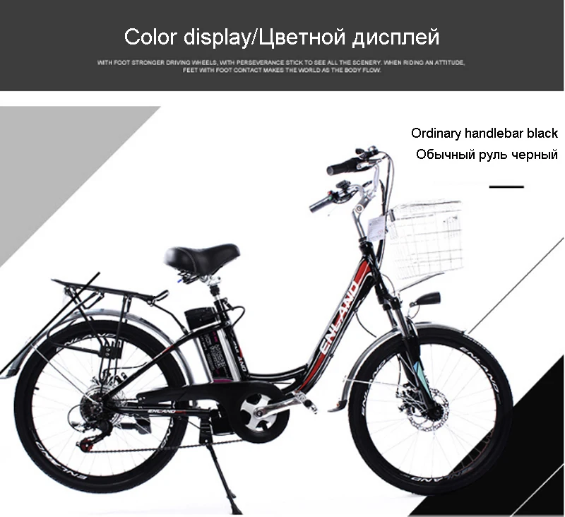 new 24 inch 250w 48v electric bike variable speed double disc brake aluminum alloy e bike Lithium battery electric bicycle ebike