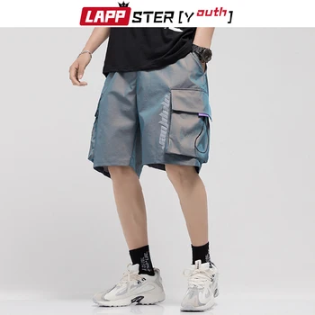 

LAPPSTER-Youth Men Reflective High Waist Shorts 2020 Summer Japanese Streetwear Casual Running Shorts Mens Korean Fashoin Shorts