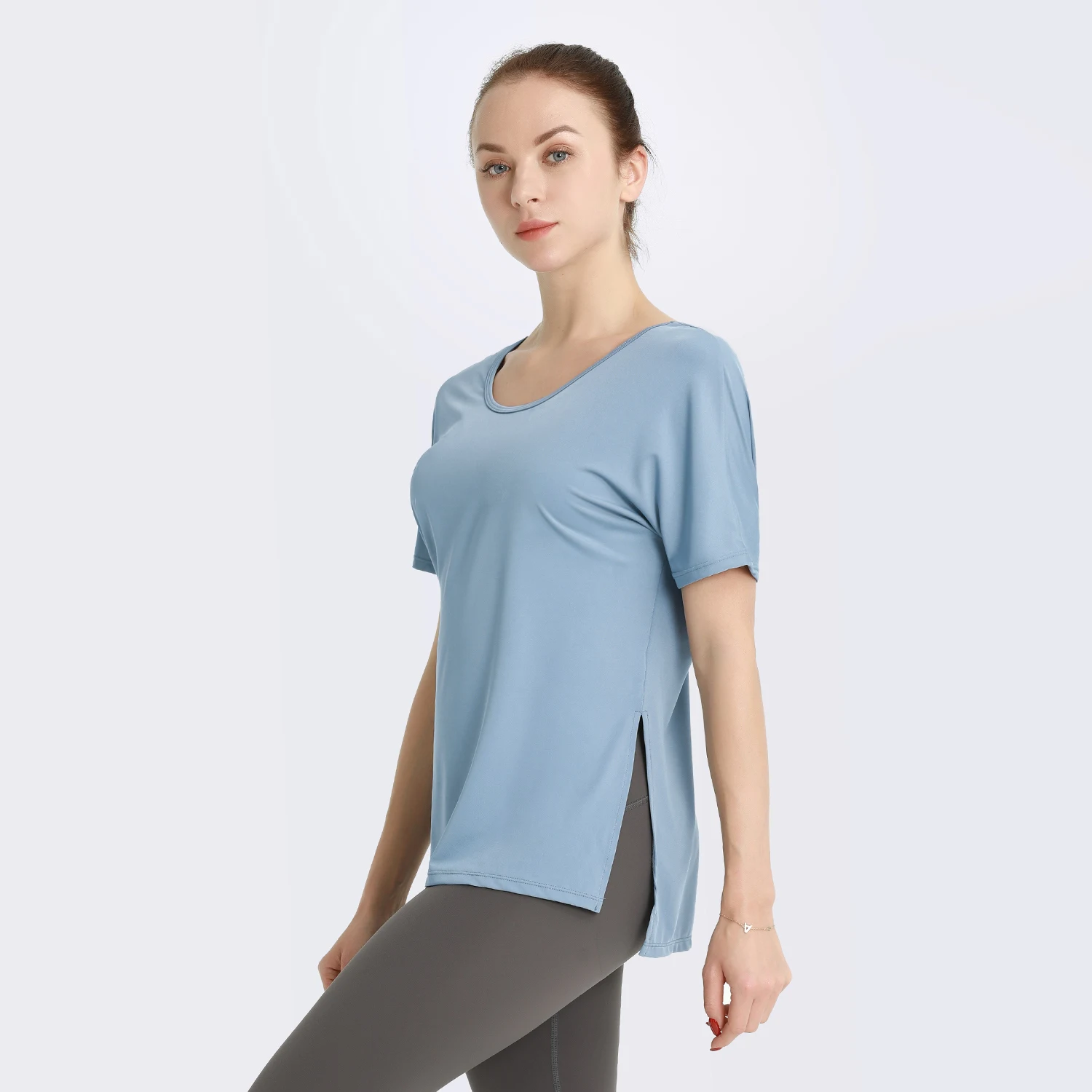 F.DYRAA Women Hollow Back Yoga Shirts Short Sleeve Top Sports T-Shirts Quick Dry Breathable Gym Shirts Female Fitness Sportswear