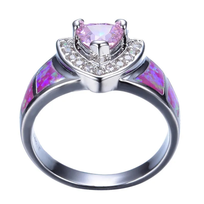 Ювелирные Изделия Bague Ringen S925, кольца для женщин, роскошные великолепные кольца с розовым опалом и цирконием для вечеринок, свадеб, подарок на день рождения, размер 6, 7,8, 9