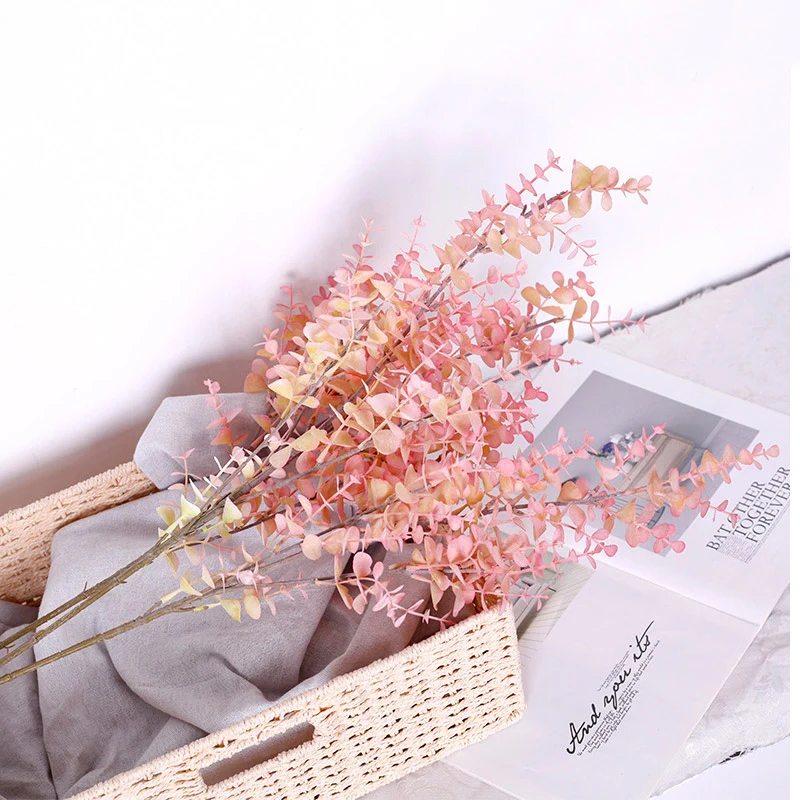 

80cm Artificial Plants Fake Eucalyptus Leaves Plastic Green Foliage False Tropical Plants for Home Wedding Autumn Decoration