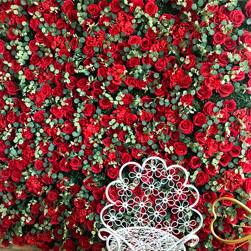 Red Rose Flower Wall Wedding Red Wall Flower Decoration Red