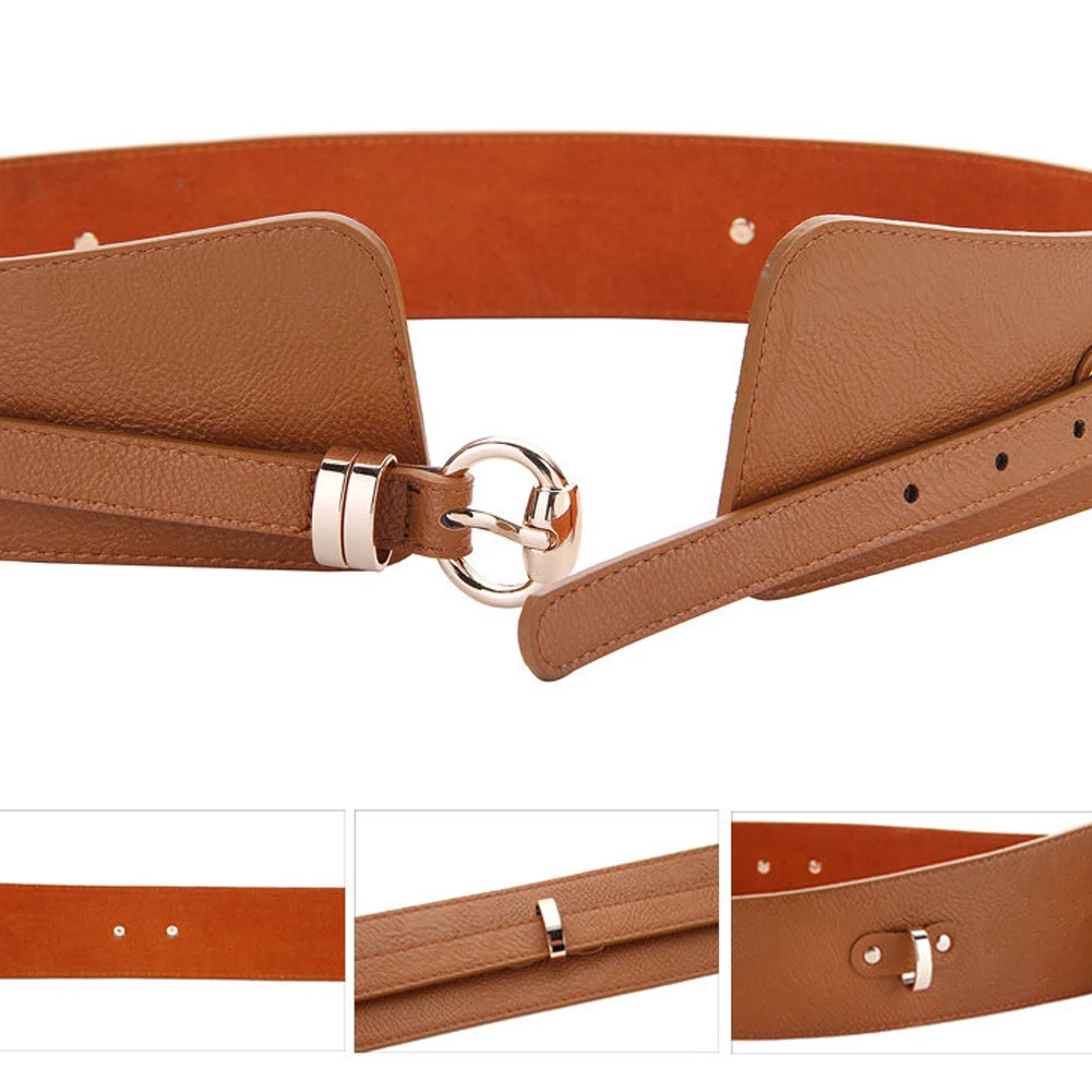 Decorated Ceinture Fashion Accessories Adjustable D Ring Buckle Vintage Strap Women Belt Cummerbund Waist Faux Leather Luxury
