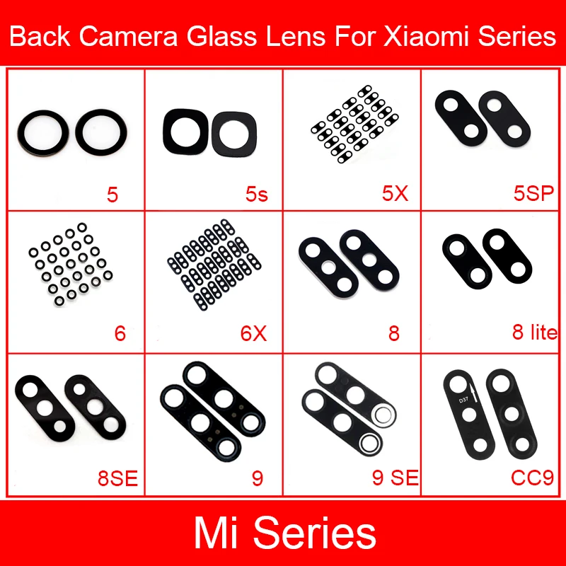 

Back Camera Lens Cover For Xiaomi Mi 2 2s 3 4 4C 5 5S 5X 6 6X 8 9 CC9 SE Plus Lite Rear Camera Lens Replacement Repair Parts