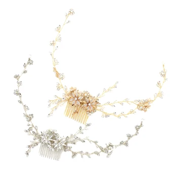 

Floral Crystal Bridal Hair Vine Hair Wreath Wedding Party Headpiece