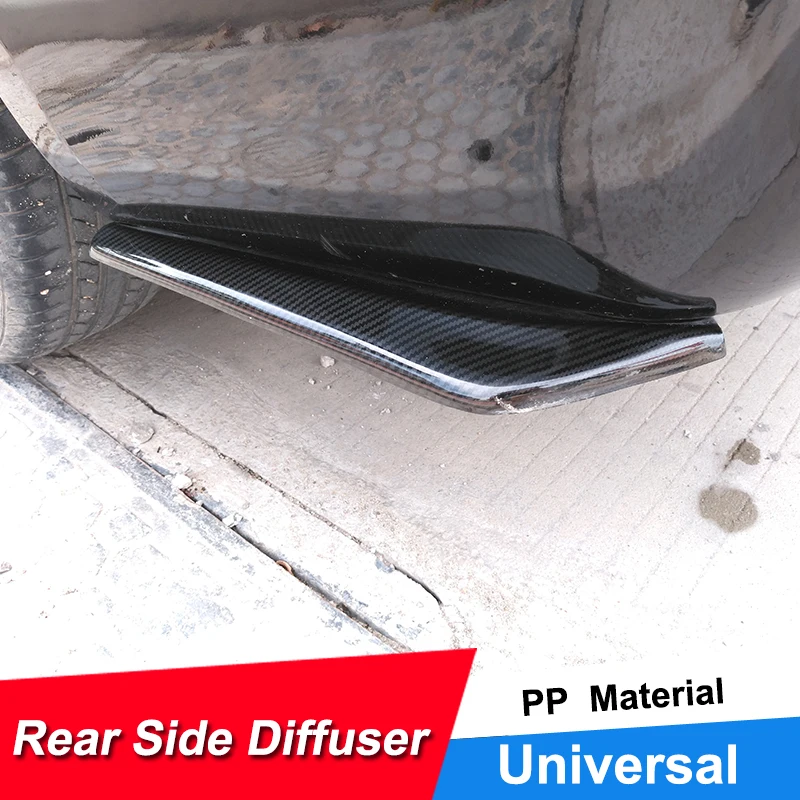 

Universal Car Wrap Angle Shovels Rear Bumper Spoiler Rear Lip Protector Carbon Fiber Pattern