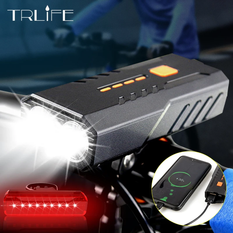 Фара велосипедная TRLIFE 4000 мАч зарядка через USB водонепроницаемая|Велосипедная