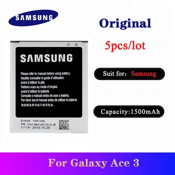 

5pcs/lot Original Samsung Battery B100AE For Galaxy Ace 3 S7270 S7275 S7272 S7273 S7390 1500mAh NFC Phone Replacement Bateria