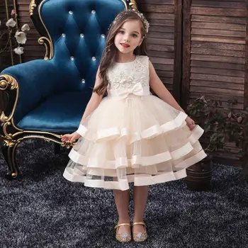 

Children's princess dress girl's wedding Cake dress Kid's Piano Performance Puffy Clothing Prom Modern Dance Disfraces 5703QXR41