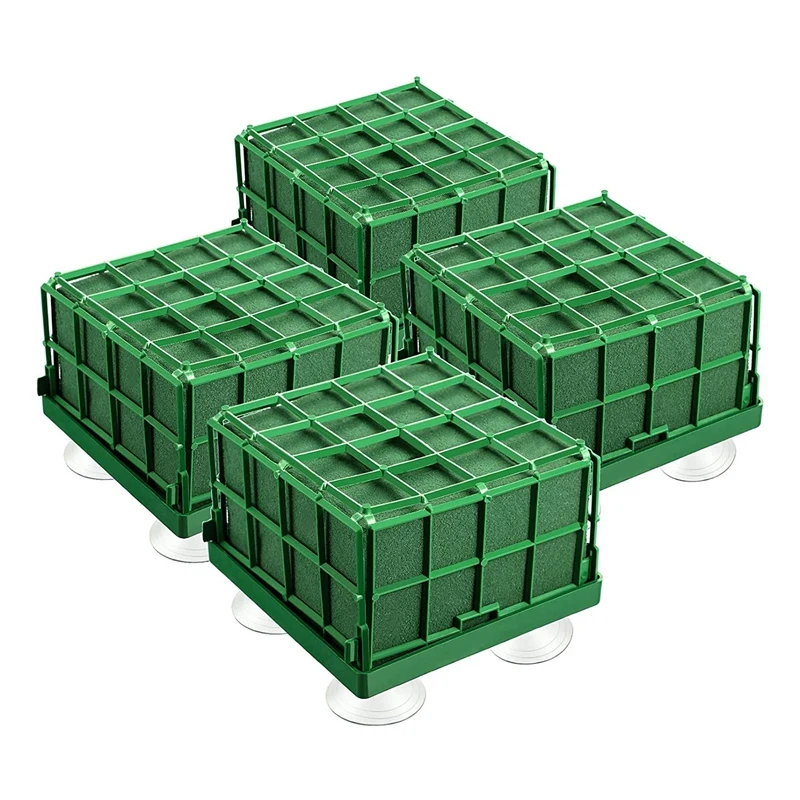4Pcs Floral Foam Cage Flower Holder with Floral Foam and Suction Cup