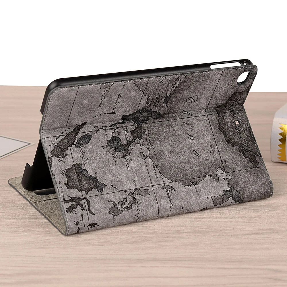 Cartoon Flip Coque for iPad mini 2 mini 3 Case Print Map PU Leather Slot Card Stand Funda for iPad mini 1 2 3 Case Folio 7.9''   (12)