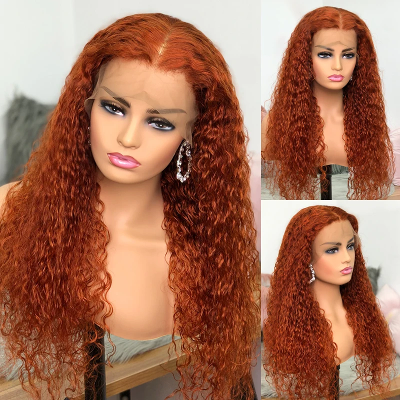 Dianteira do Laço com Babyhair Resistente ao Calor Preplucked para Mulher Polegadas Laranja Loira Encaracolado Sintético 13x4 Peruca Dray Rainha Diária 26 5 peruca dianteira do laço com babyhair resistente