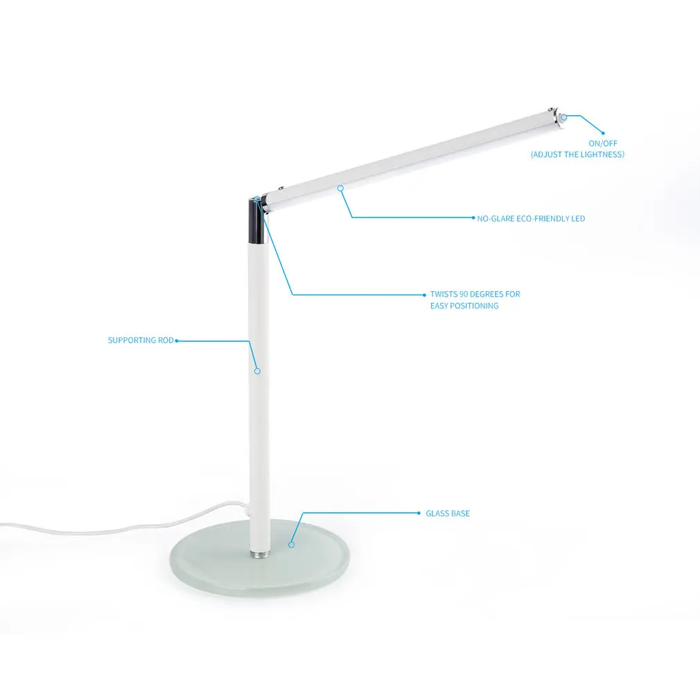 

Adjustable Flexible Energy Saving 24 LEDS SMD 750Lux Dimmer Table Lamp Reading Eye-protecting Light in Study Bedroom Office