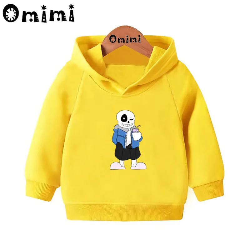 Skull Brother Undertale Sans/свитшоты; детские толстовки с капюшоном; крутой пуловер для малышей; топы для девочек и мальчиков; осенняя одежда; KMT2405
