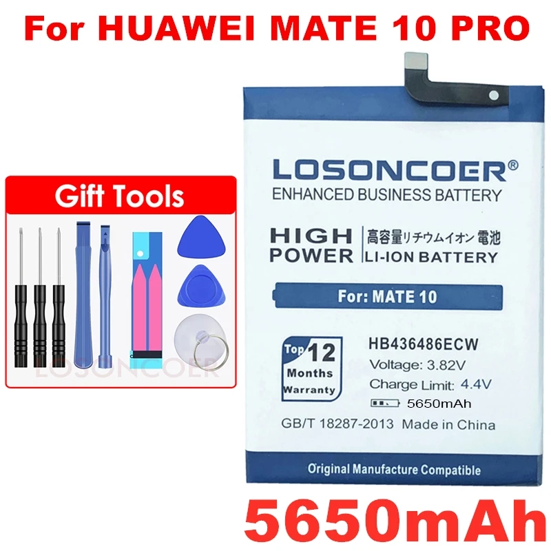 LOSONCOER 5650 мАч HB436486ECW для HUAWEI mate 10 AL00 L09 L29 TL00 mate 10 Pro/P20 Pro Смартфон батарея+ номер отслеживания