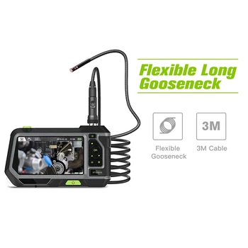 Best New 5Inch Industrial Endoscope Borescope 8mm Micro-Dual Lens Inspection Camera With Semi-Rigid Tube LED Lights Toolbox