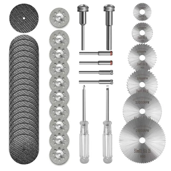

44Pcs Wood Cutting Wheel Discs Set HSS Circular Saw Blades Diamond Cutting Wheels with 2 Screwdriver for Carpentry Power Tools