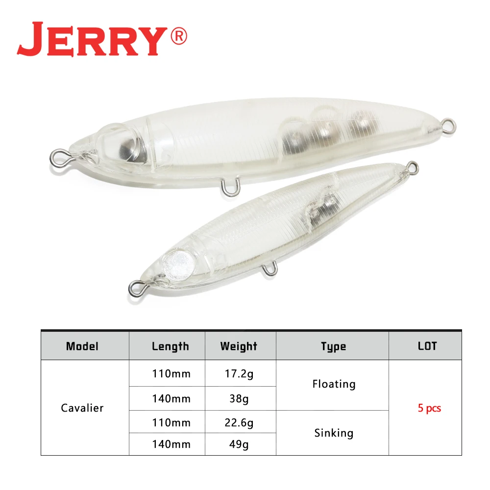 Jerry Cavalier Trolling Stickbait Blanks Surface Sub-surface Pencil Lure  Unpainted Big Game Boat Saltwater Fishing Lures