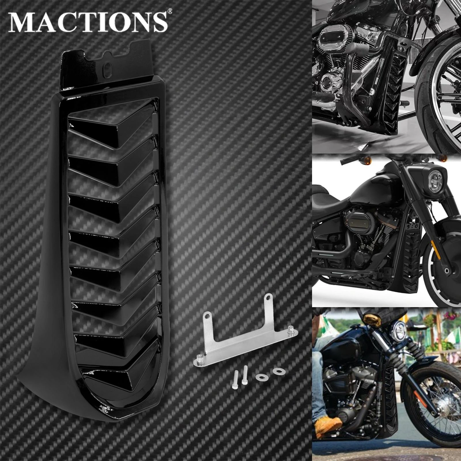 Motorcycle Front Lower Radiator Cover Chin Fairing Spoiler For Harley