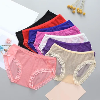 

Women Sexy Briefs Summer Ultra-thin Mesh Transparent Panties Summer Ultra-thin Mesh Transparent Panties Lady Underwear