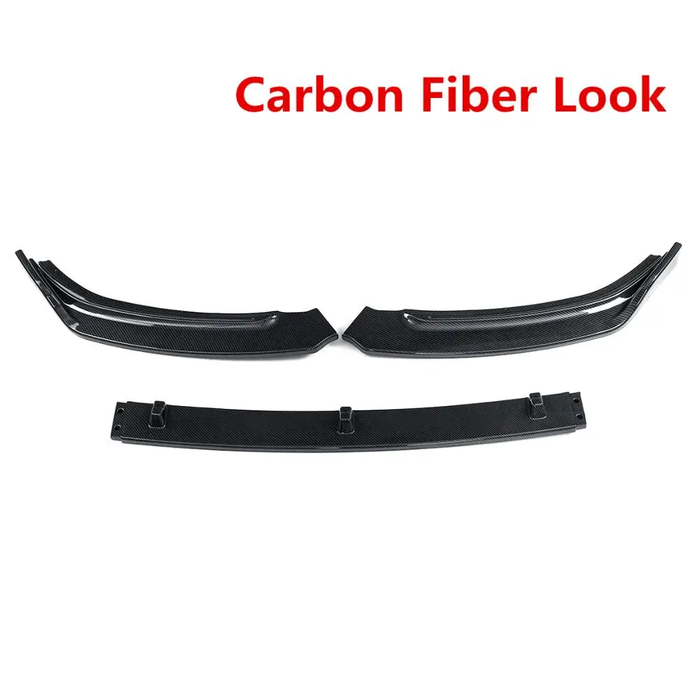 Carbon Fiber Look 3 шт Автомобильный передний бампер сплиттерная губа спойлер дефлектор диффузор протектор для Volkswagen для VW для Jetta 7 MK7 - Цвет: Carbon Fiber Look
