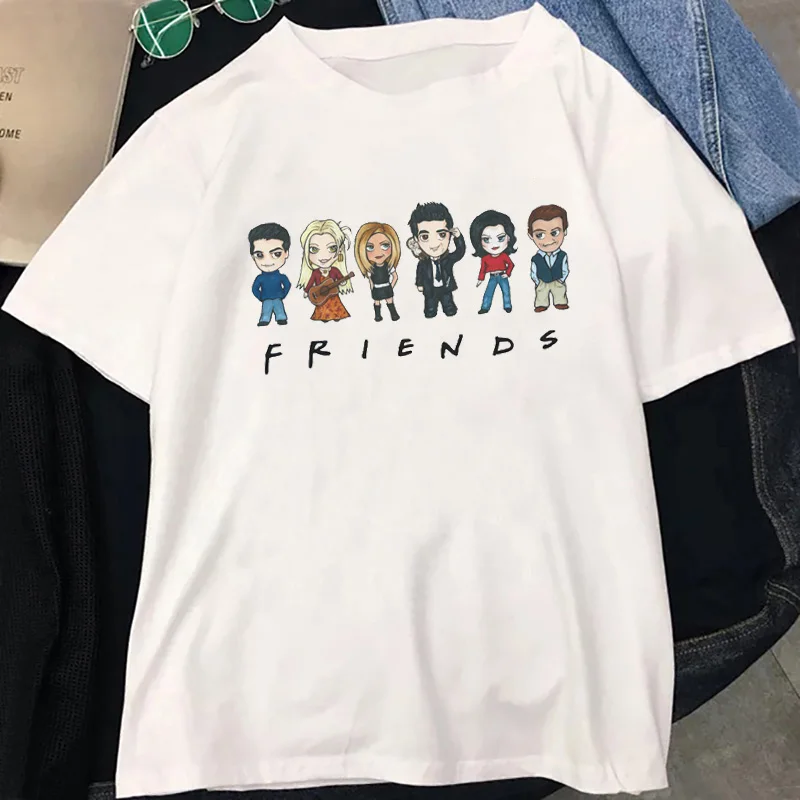 Женская футболка с принтом Friends Tv Show Повседневная винтажным в стиле Харадзюку